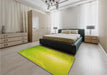 Patterned Pistachio Green Rug in a Bedroom, pat3306yw