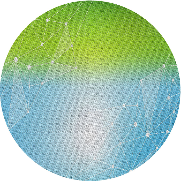 Square Machine Washable Transitional Mint Green Rug, wshpat3306