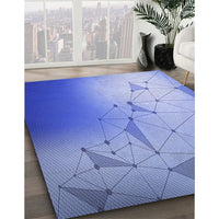 Patterned Sky Blue Rug, pat3307blu