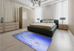 Patterned Sky Blue Rug in a Bedroom, pat3307blu