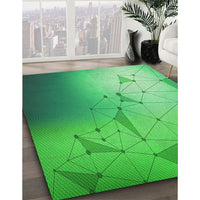 Patterned Neon Green Rug, pat3307grn