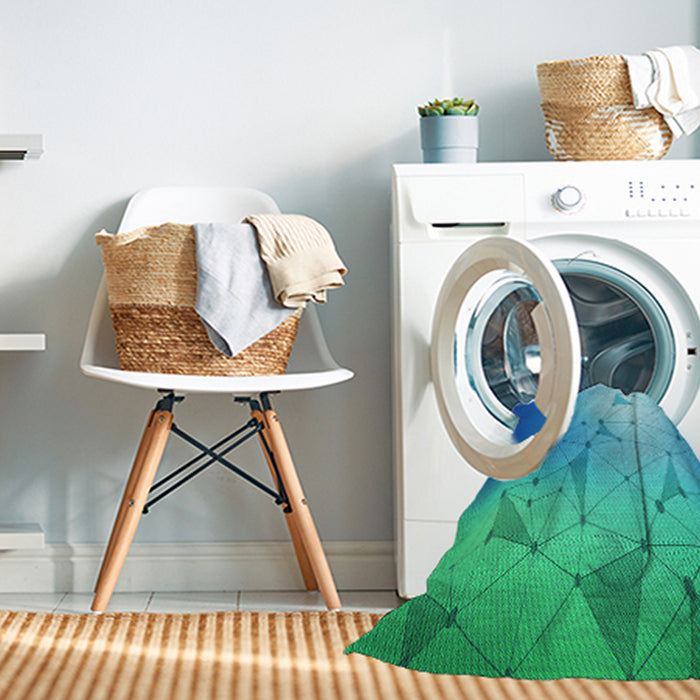 Machine Washable Transitional Blue Ivy Blue Rug in a Washing Machine, wshpat3307lblu