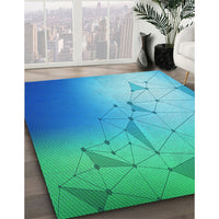 Patterned Blue Ivy Blue Rug, pat3307lblu