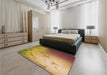 Patterned Yellow Rug in a Bedroom, pat3307org