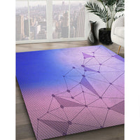 Patterned Slate Blue Rug, pat3307pur