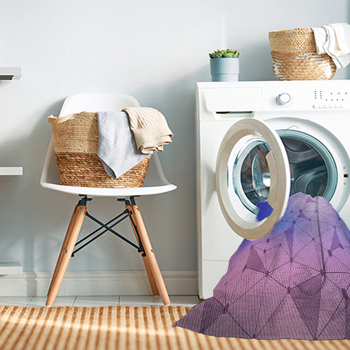 Machine Washable Transitional Slate Blue Rug in a Washing Machine, wshpat3307pur