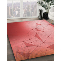 Patterned Ruby Red Rug, pat3307rd