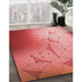 Patterned Ruby Red Rug in Family Room, pat3307rd