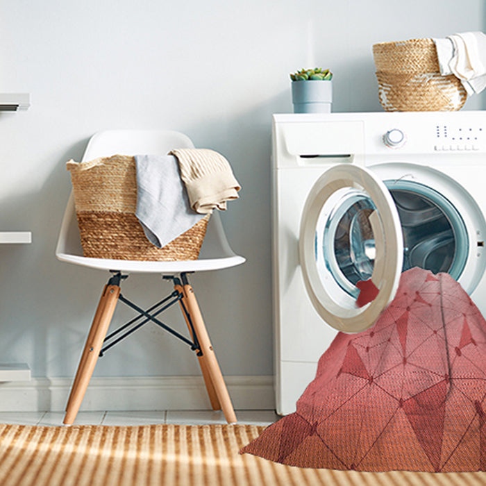 Machine Washable Transitional Ruby Red Rug in a Washing Machine, wshpat3307rd