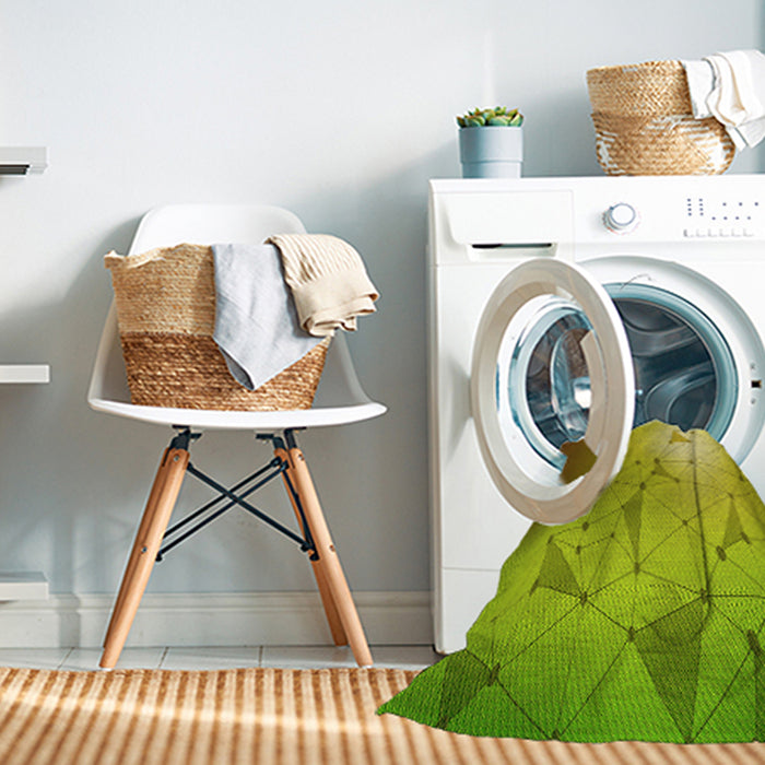 Machine Washable Transitional Dark Yellow Green Rug in a Washing Machine, wshpat3307yw