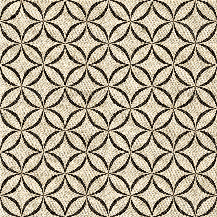 Round Patterned Wheat Beige Rug, pat3308brn