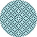 Square Patterned Aquamarine Stone Green Rug, pat3308lblu