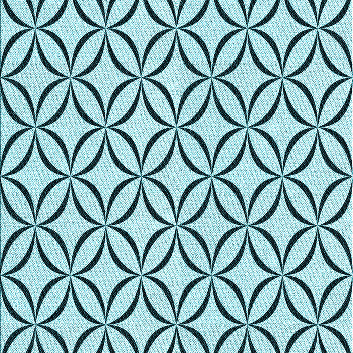 Patterned Aquamarine Stone Green Rug, pat3308lblu