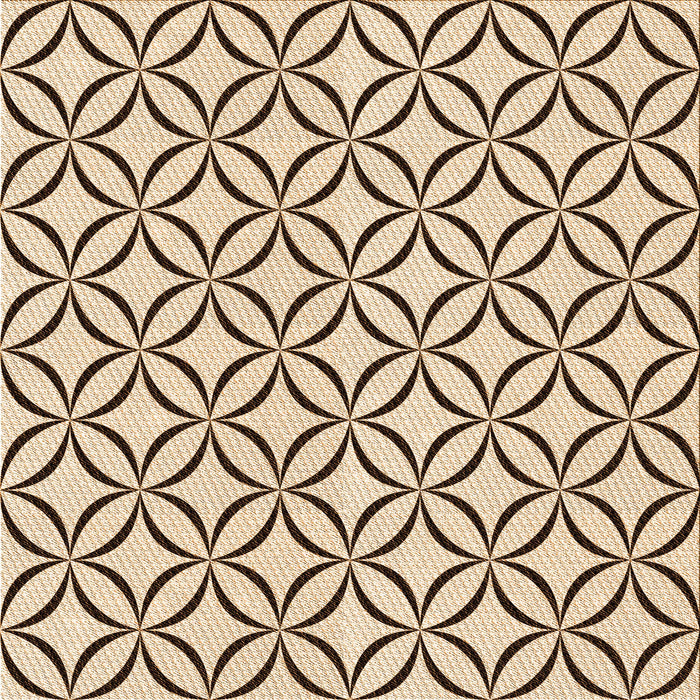 Round Patterned Sienna Brown Rug, pat3308org