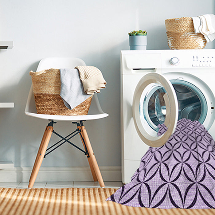 Machine Washable Transitional Bright Grape Purple Rug in a Washing Machine, wshpat3308pur