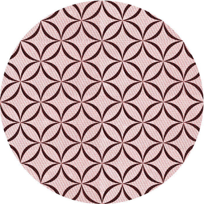 Square Patterned Light Rose Pink Rug, pat3308rd