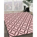 Patterned Light Rose Pink Rug in Family Room, pat3308rd