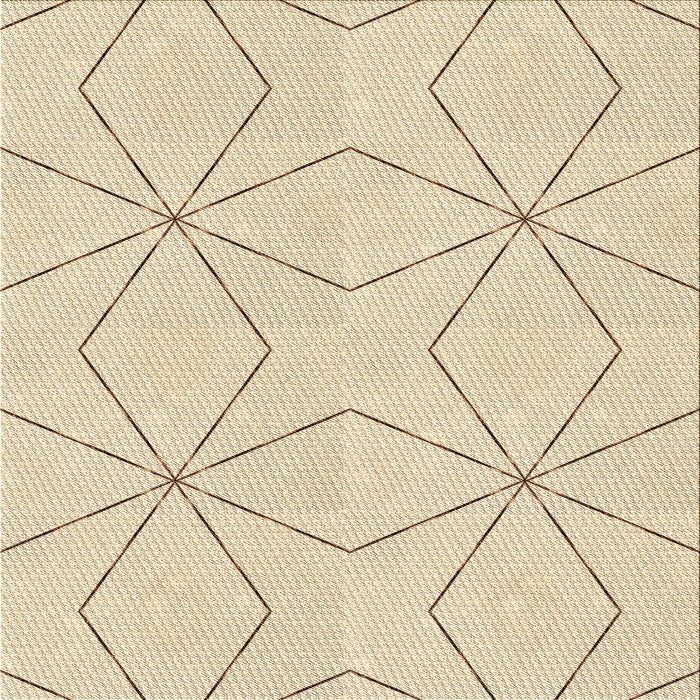 Round Machine Washable Transitional Vanilla Gold Rug, wshpat3309brn