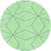 Square Patterned Mint Green Rug, pat3309grn