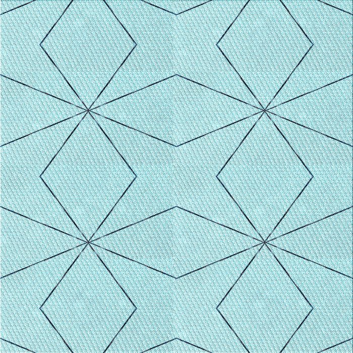 Round Patterned Diamond Blue Rug, pat3309lblu