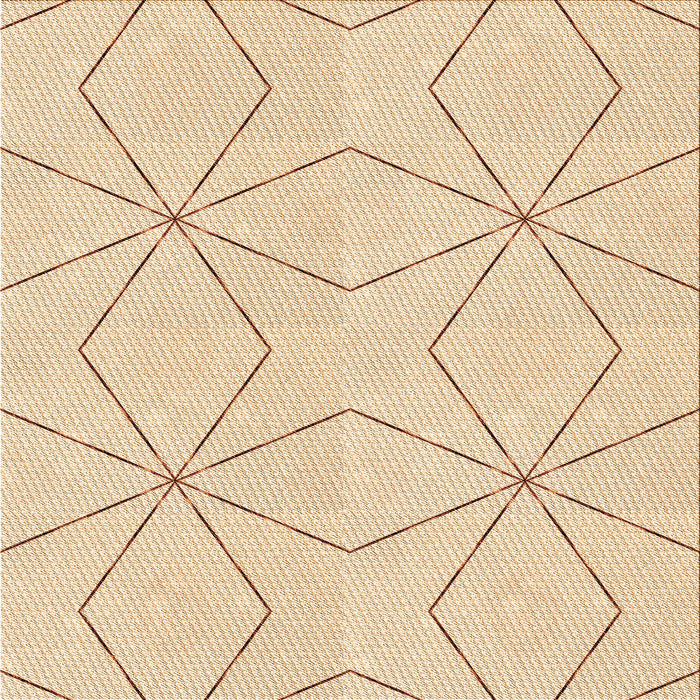 Round Patterned Brown Sand Brown Rug, pat3309org