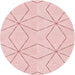 Square Patterned Pastel Red Pink Rug, pat3309rd