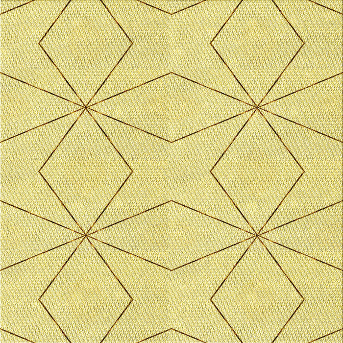 Round Machine Washable Transitional Yellow Rug, wshpat3309yw