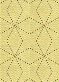 Machine Washable Transitional Yellow Rug, wshpat3309yw