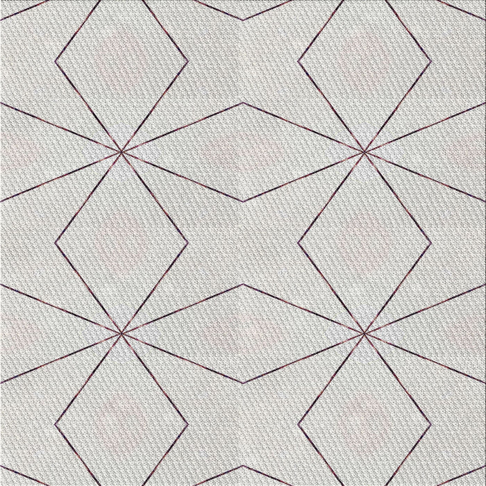 Square Patterned Pearl White Beige Novelty Rug, pat3309