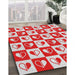 Machine Washable Transitional Red Rug in a Family Room, wshpat330