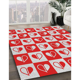 Patterned Red Novelty Rug in Family Room, pat330