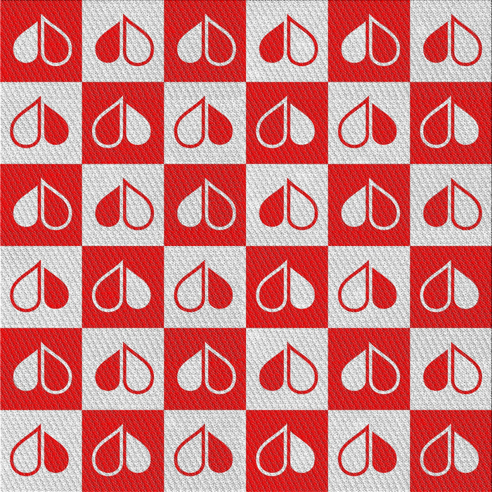 Square Patterned Red Novelty Rug, pat330