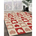 Machine Washable Transitional Red Rug in a Family Room, wshpat331brn