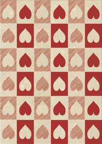 Machine Washable Transitional Red Rug, wshpat331brn