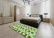 Patterned Olive Green Rug in a Bedroom, pat331grn