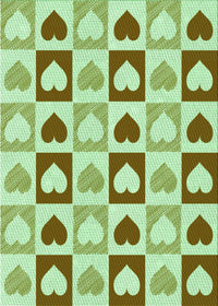 Machine Washable Transitional Olive Green Rug, wshpat331grn