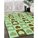 Machine Washable Transitional Olive Green Rug in a Family Room, wshpat331grn