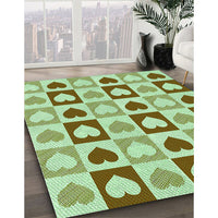 Patterned Olive Green Rug, pat331grn