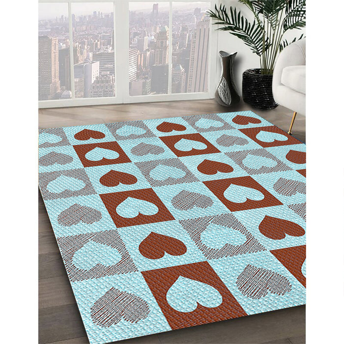 Machine Washable Transitional Blue Rug in a Family Room, wshpat331lblu