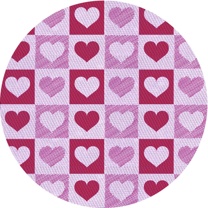 Square Patterned Neon Hot Pink Rug, pat331pur