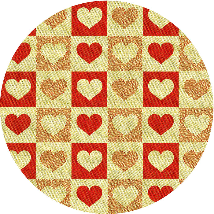 Square Patterned Orange Red Orange Rug, pat331yw