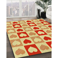 Patterned Orange Red Orange Rug, pat331yw