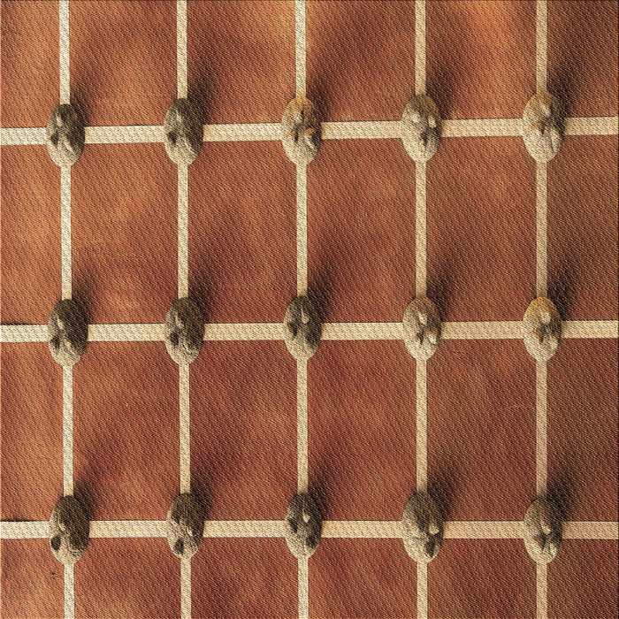 Round Machine Washable Transitional Orange Rug, wshpat3310brn