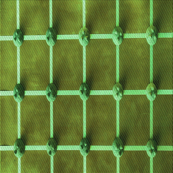 Round Machine Washable Transitional Army Green Rug, wshpat3310grn