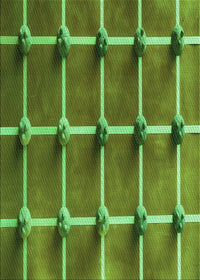 Machine Washable Transitional Army Green Rug, wshpat3310grn