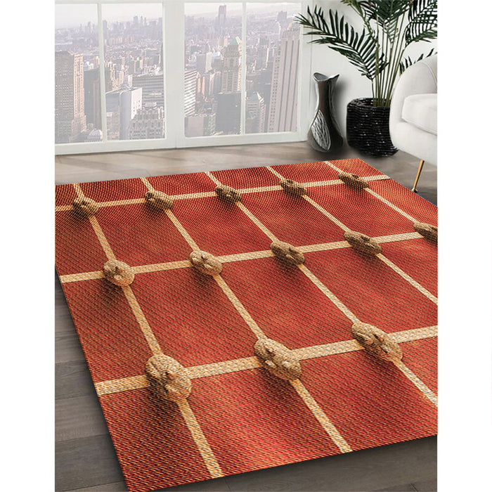 Machine Washable Transitional Bright Orange Rug in a Family Room, wshpat3310org