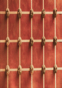 Machine Washable Transitional Bright Orange Rug, wshpat3310org