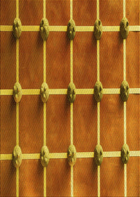 Machine Washable Transitional Red Rug, wshpat3310yw