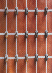 Patterned Sunrise Orange Abstract Machine Washable Rug, wshpat3310