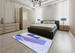 Patterned Blue Rug in a Bedroom, pat3311blu